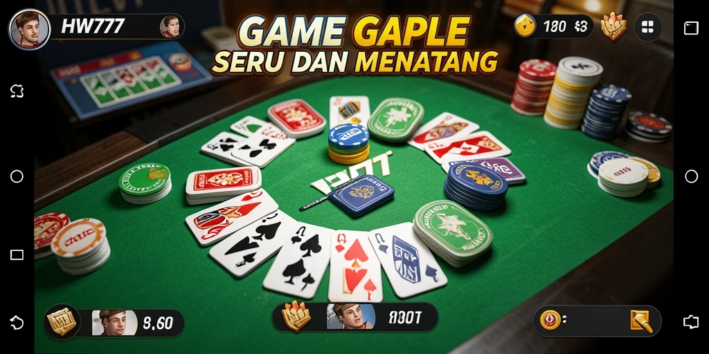 Tangkapan layar HW777 menampilkan gameplay Gaple yang seru dan interaktif.
