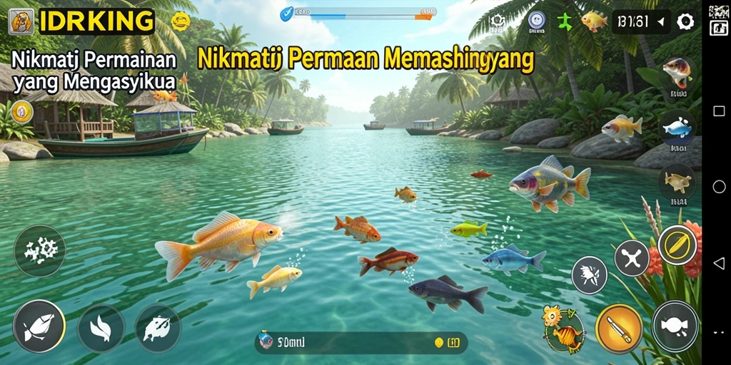 Tangkapan layar menampilkan pengalaman mendebarkan saat memancing di IDRKING.
