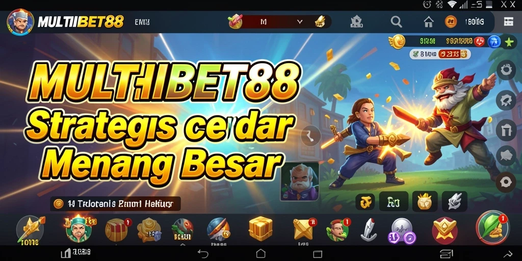 Tangkapan layar utama menunjukkan aksi seru dalam gameplay strategi.