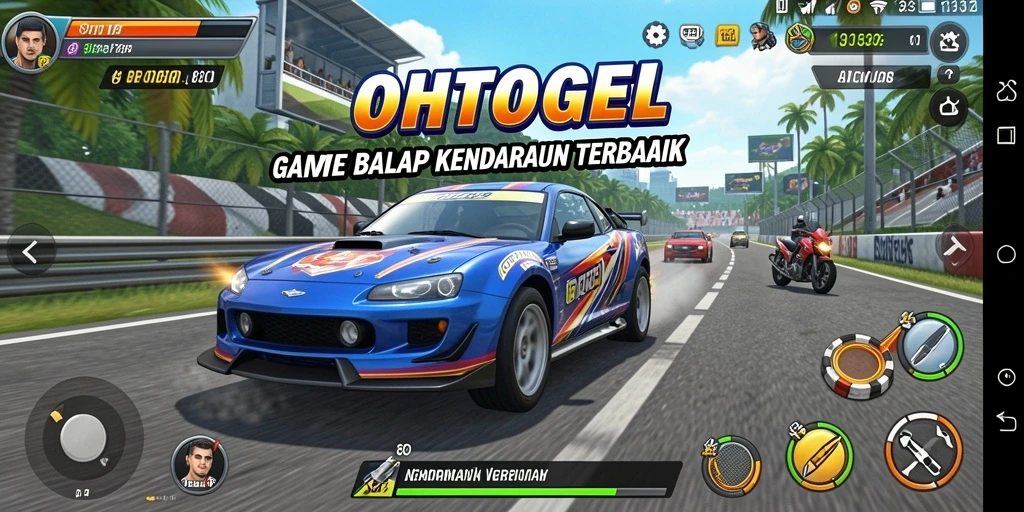 Tampilan gameplay balap mendebarkan di OHTOGEL.