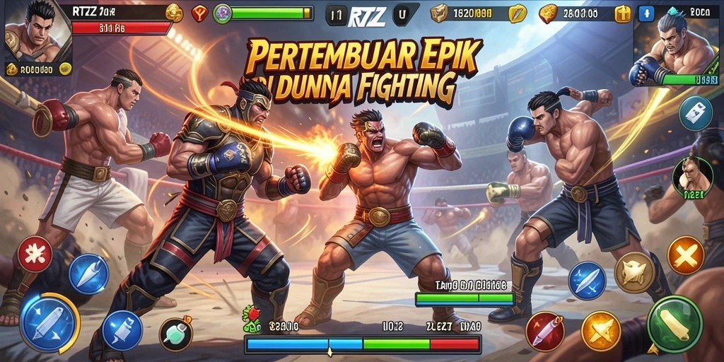 Screenshot RTZZ menampilkan aksi pertarungan yang mendebarkan.