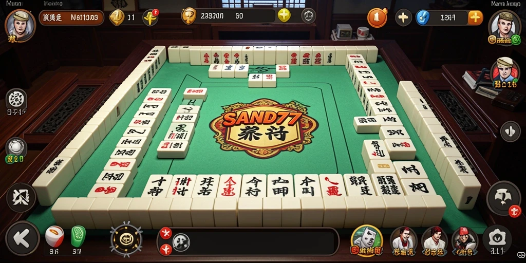 Tampilan gameplay SAND77 yang menawan dalam permainan Mahjong.